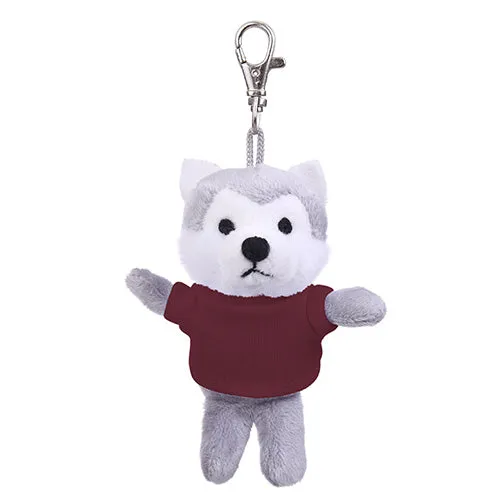Soft Plush Wolf Keychain with Tee