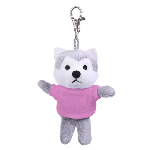 Soft Plush Wolf Keychain with Tee