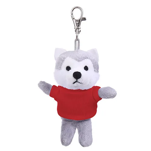 Soft Plush Wolf Keychain with Tee