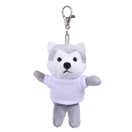 Soft Plush Wolf Keychain with Tee