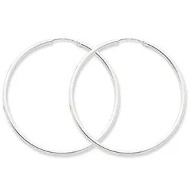 Sterling Silver Endless Hoop Earrings (2mm) All Sizes