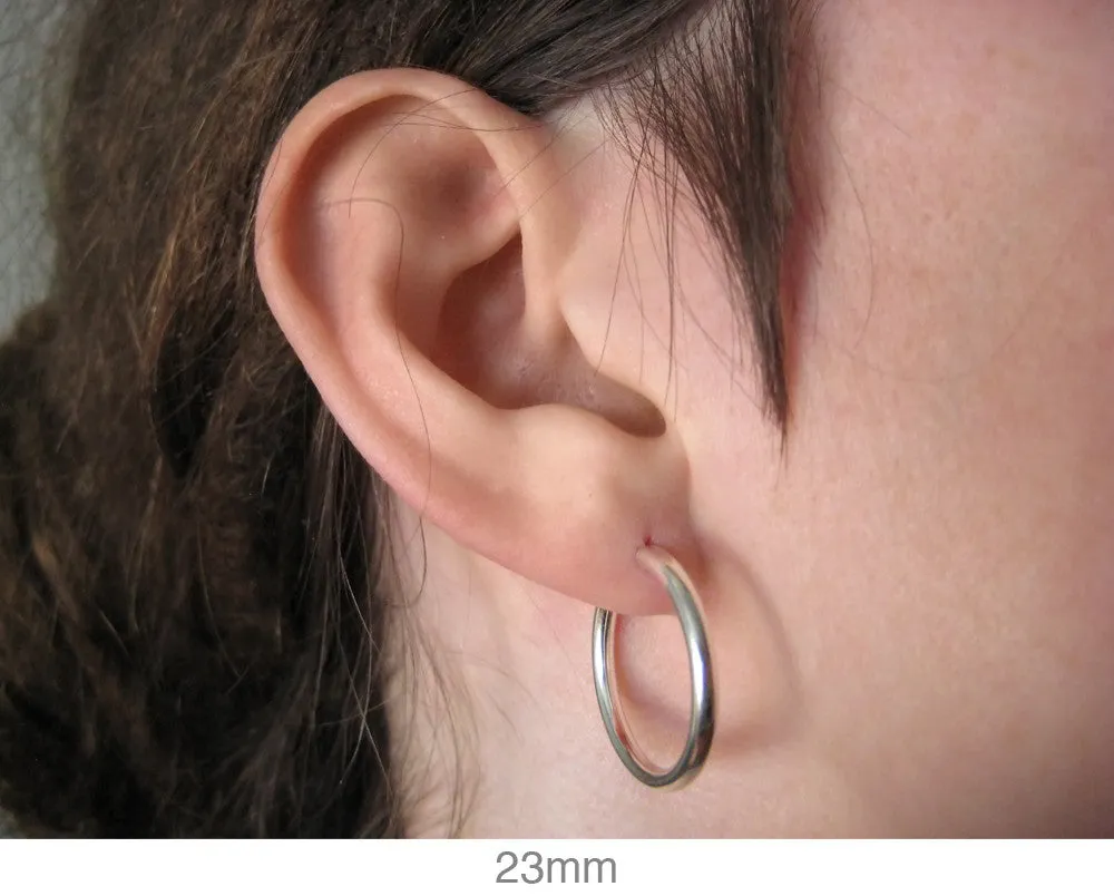 Sterling Silver Endless Hoop Earrings (2mm) All Sizes
