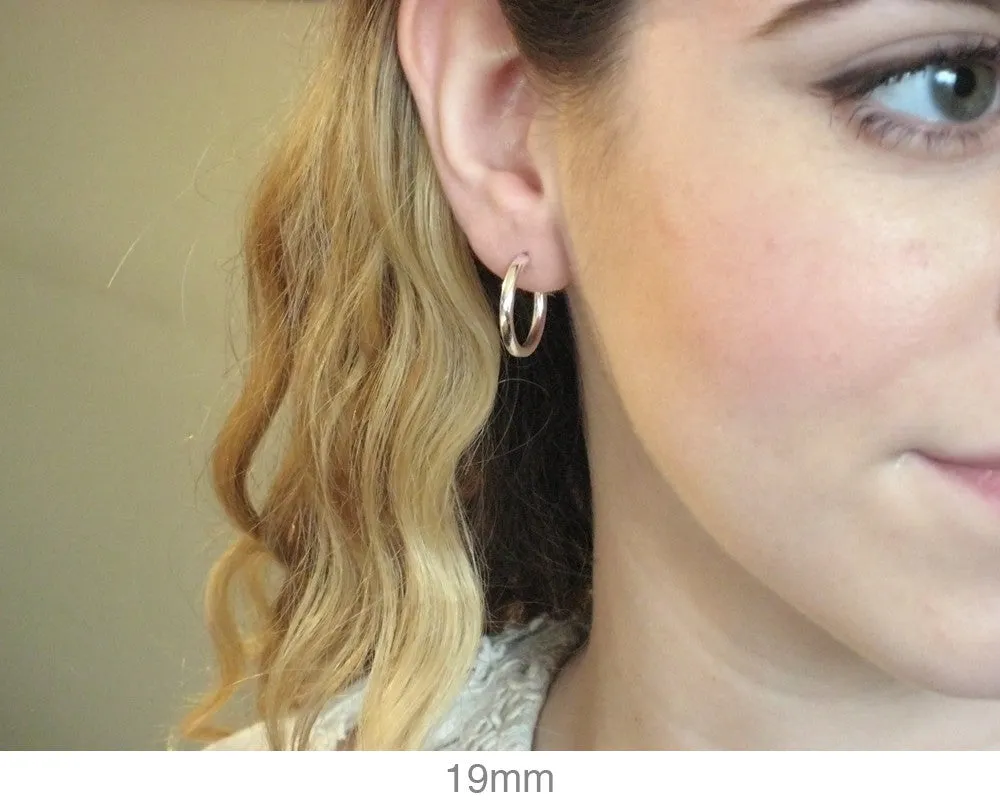 Sterling Silver Endless Hoop Earrings (2mm) All Sizes