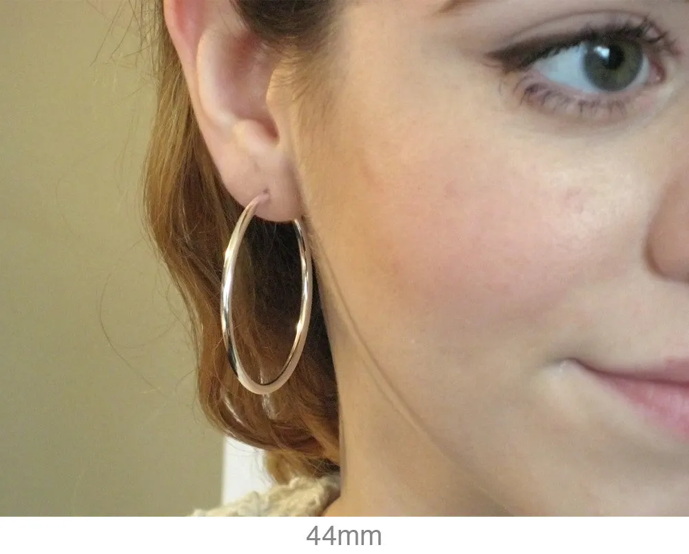 Sterling Silver Endless Hoop Earrings (2mm) All Sizes