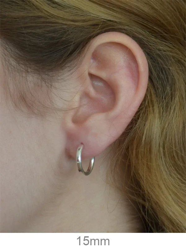 Sterling Silver Endless Hoop Earrings (2mm) All Sizes