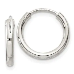 Sterling Silver Endless Hoop Earrings (2mm) All Sizes