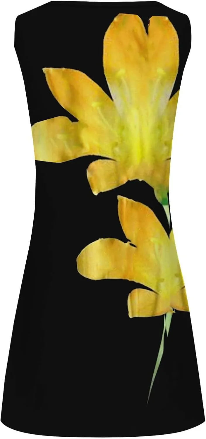 Sundresdes for Women Sun Dresses for Women 2025 Vacation Beach Casual Summer Sundresses Sleeveless Tank Short Boho