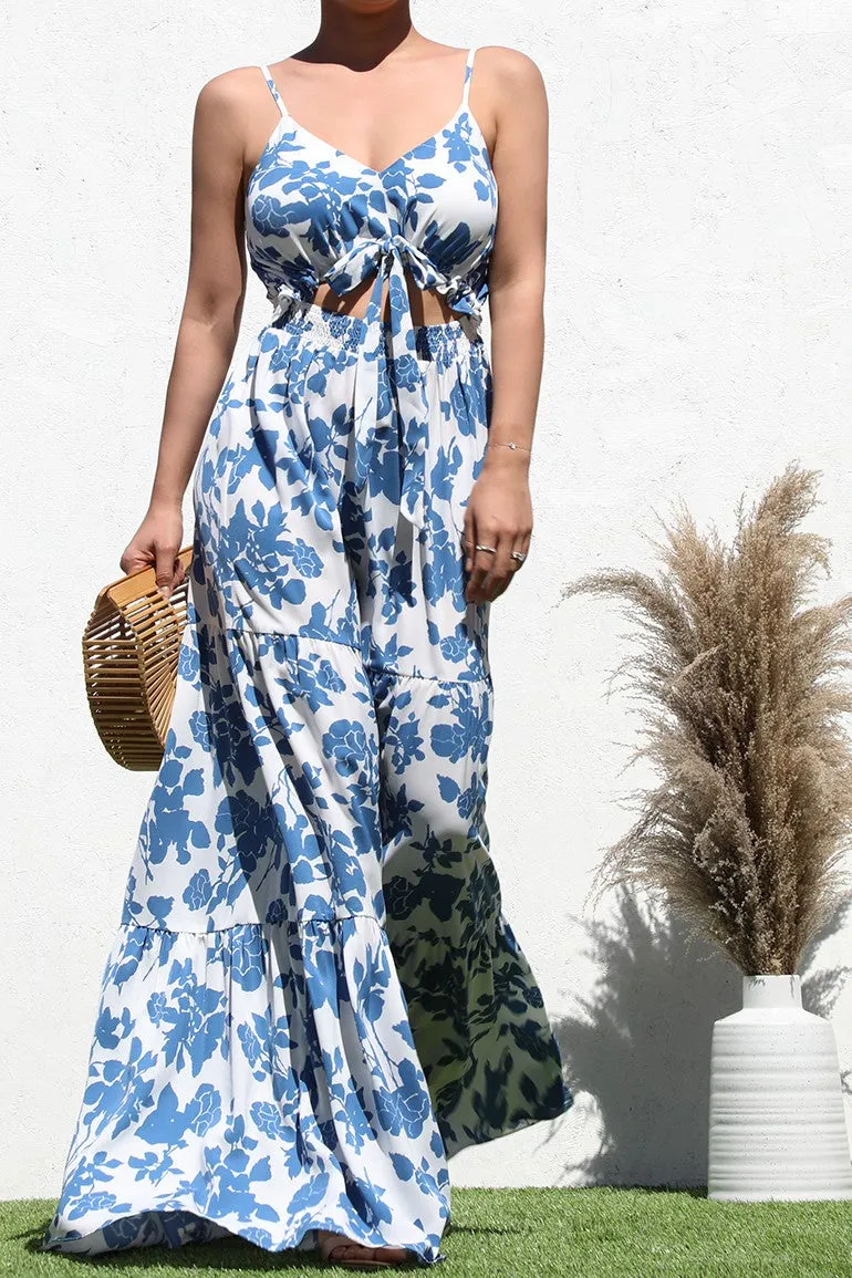 Tie Front Woven Maxi Dress