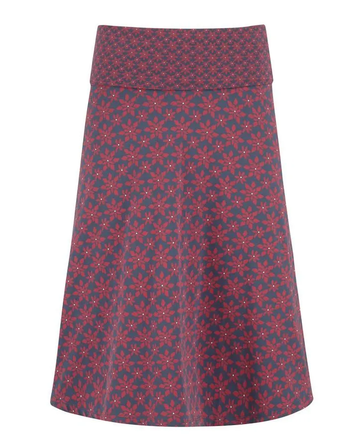 Tile Print Knee Length Jersey Skirt