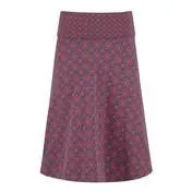 Tile Print Knee Length Jersey Skirt