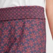Tile Print Knee Length Jersey Skirt