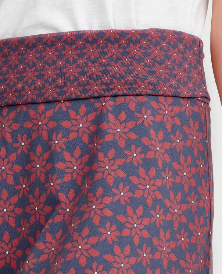 Tile Print Knee Length Jersey Skirt