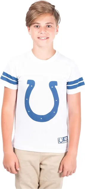 Ultra Game NFL Official Youth Super Soft Game Day Mesh Jersey Shirt, Indianapolis Colts, White|Indianapolis Colts