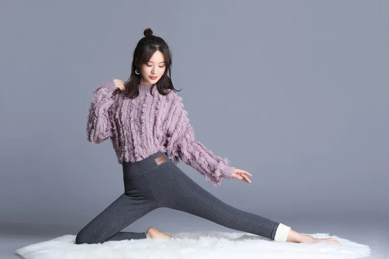 Wjczt Women Winter Warm Leggings Velvet Pants Plus Size Hight Waist Leggings Women Solid Color Legging Comfortable Keep Warm Legging