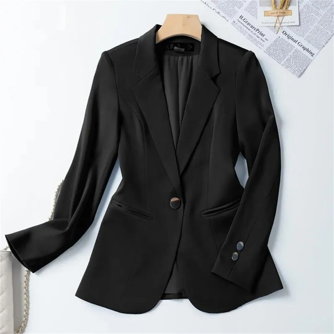 Women Kntted Jacket White and Black Color Blazer Slim Fit Chic Style Clothes Coat