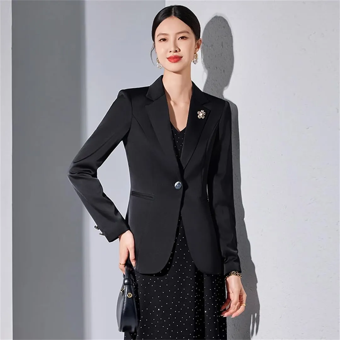 Women Kntted Jacket White and Black Color Blazer Slim Fit Chic Style Clothes Coat