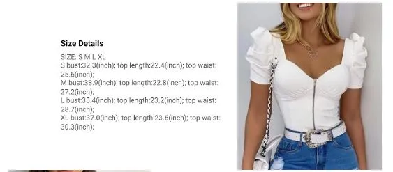 Women Summer Fashion Puff Sleeve Zip Front Top Solid Casual Sexy Square Neck Short Sleeve Female Top