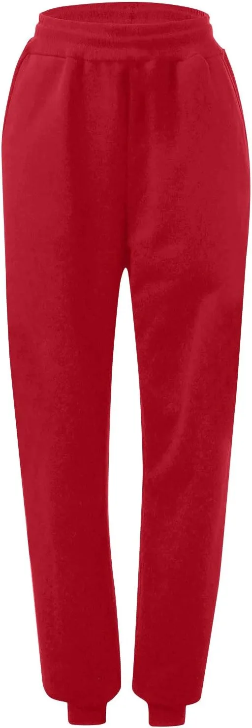 Womens Casual Trouses High Waisted Leggings Soft Comfortable Pants for Travel Sports Solid Color Sweatpants Women