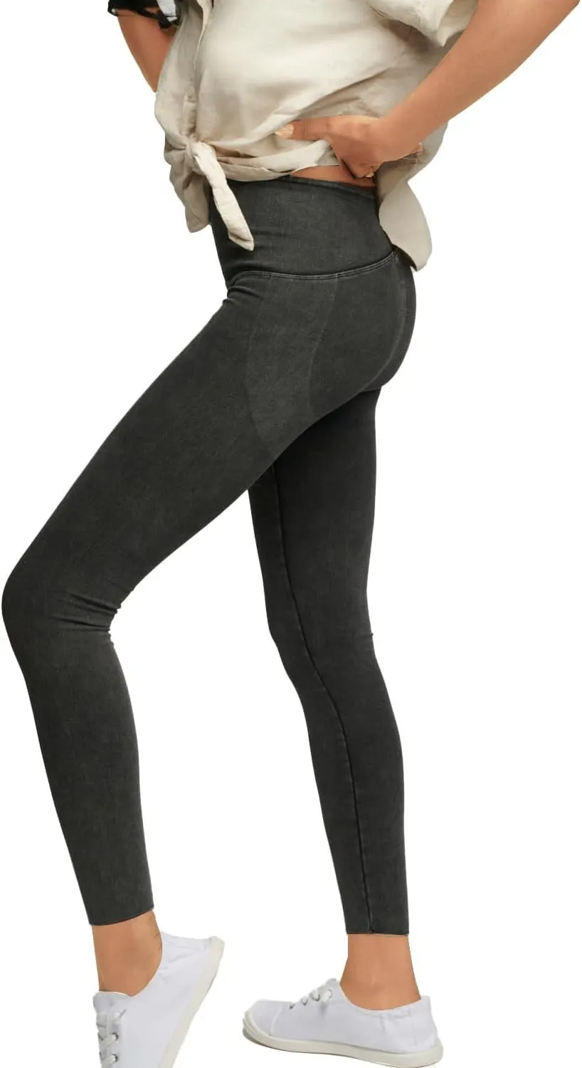 Women's Comfortable Yoga Jeggings with Denim Look Lightweight High Waist Leggings 25" 28"