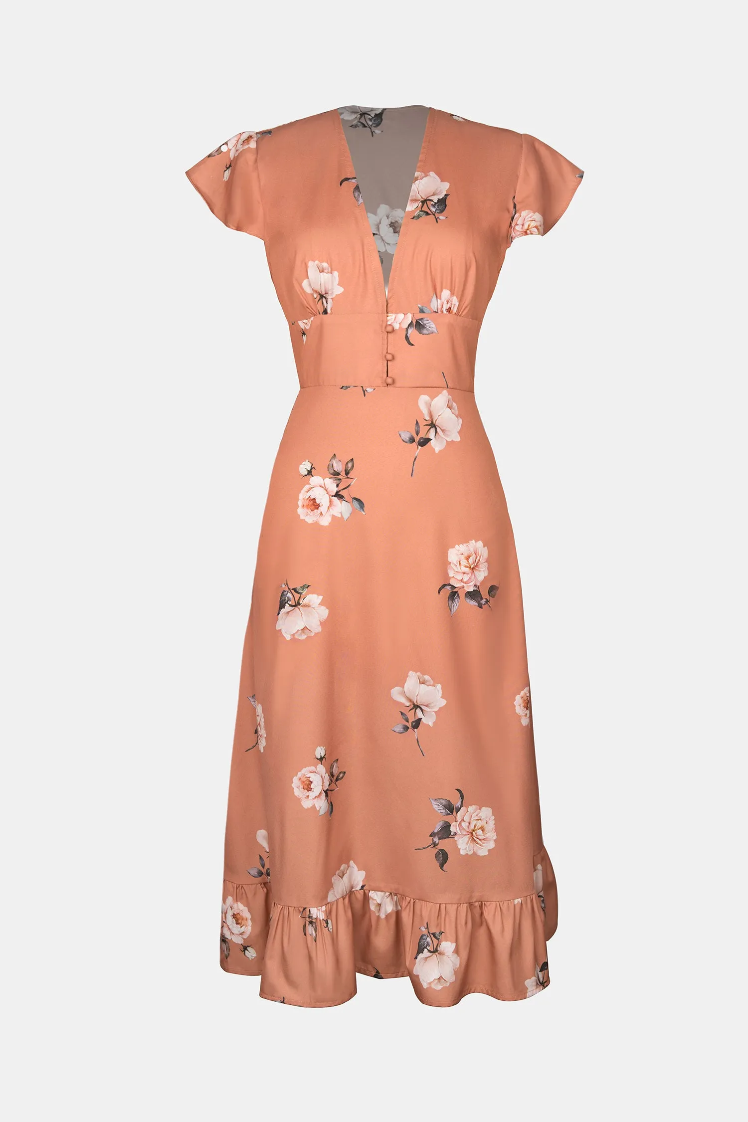 X Madison Bouquet Floral Button-Loop Dress