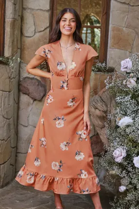 X Madison Bouquet Floral Button-Loop Dress