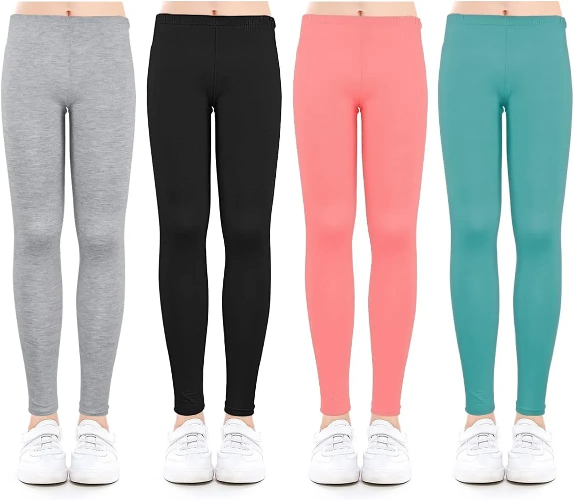 ZukoCert Girls Leggings Multipack - Soft Comfortable Athletic Leggings for Girls 4-12 Years