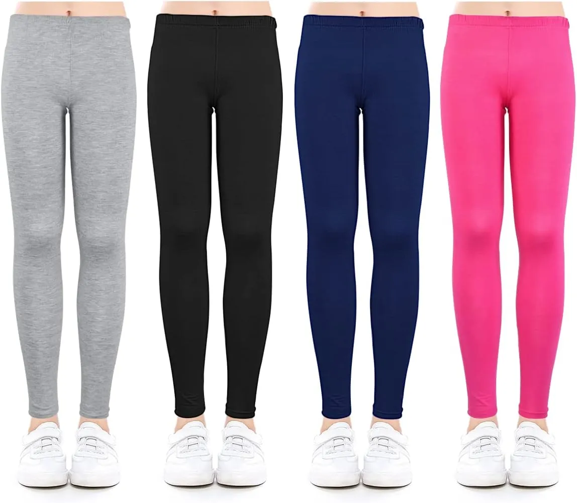 ZukoCert Girls Leggings Multipack - Soft Comfortable Athletic Leggings for Girls 4-12 Years